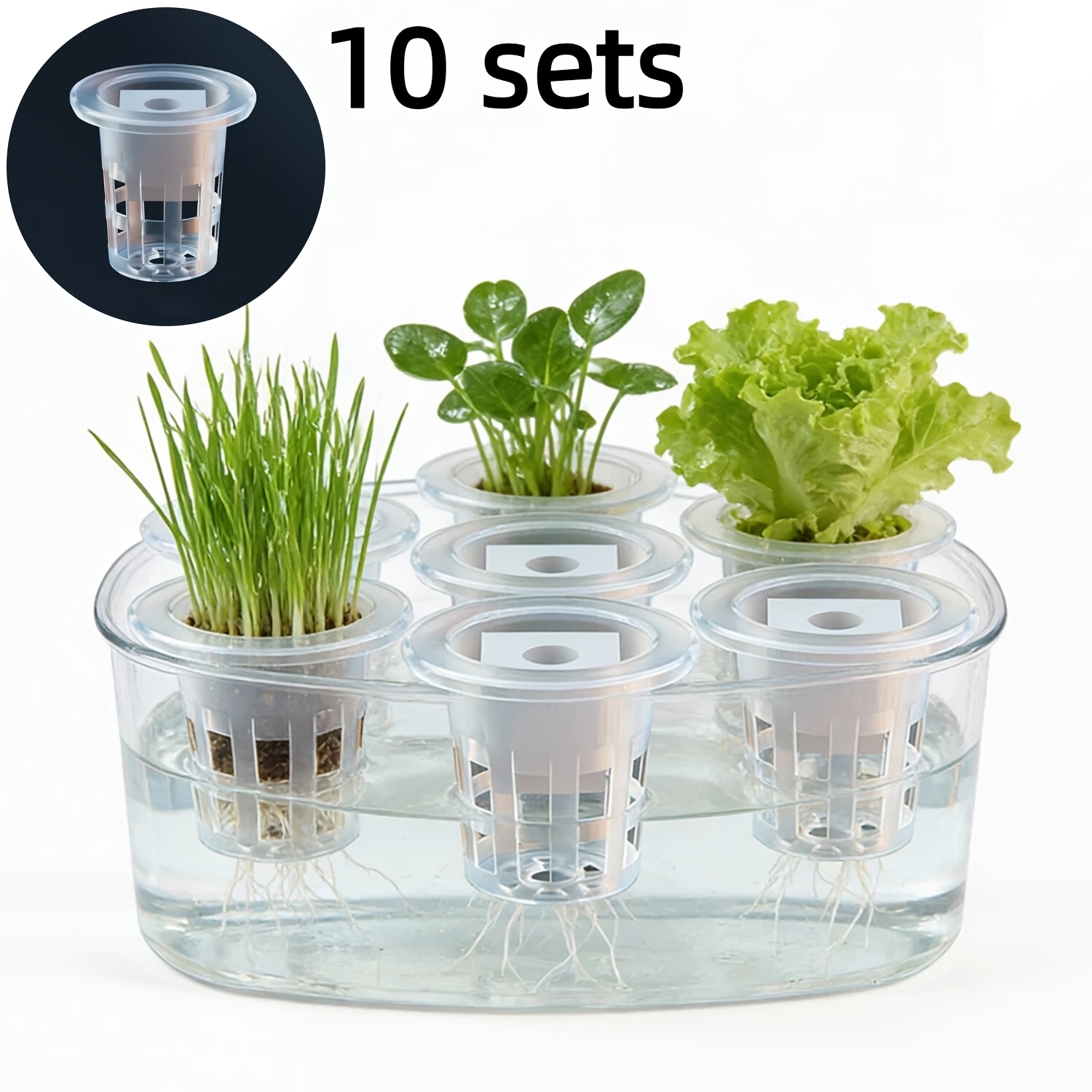 Seed Starter Tray - 10pcs Hydroponic Seedling Basket Set (Includes